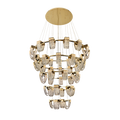 Luxury Newly Crystal Chandelier in Champagne Gold Finish with Round Tiered Design and K9 Crystal
