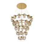 Luxury Newly Crystal Chandelier in Champagne Gold Finish with Round Tiered Design and K9 Crystal