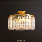 D16" LED Decorative Round Ceiling Lighting Mini Living / Bedroom Gold Flush Mount Crystal Chandelier