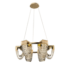 Luxury Newly Crystal Chandelier in Champagne Gold Finish with Round Tiered Design and K9 Crystal