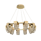 Luxury Newly Crystal Chandelier in Champagne Gold Finish with Round Tiered Design and K9 Crystal