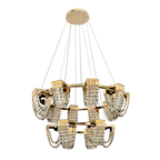 Luxury Newly Crystal Chandelier in Champagne Gold Finish with Round Tiered Design and K9 Crystal