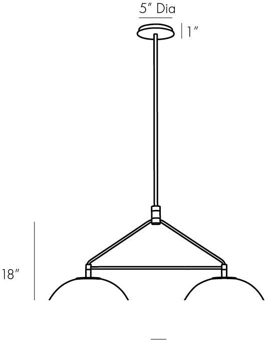 Glaze Linear Pendant DA49001 technical dimension drawing