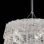 Luxury Glacier Crystal and Metal Round Chandelier for Living Room Bedroom Dining Room