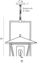 Temple Pendant DB49006 technical dimension drawing