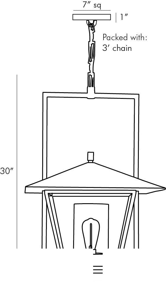 Temple Pendant DB49006 technical dimension drawing