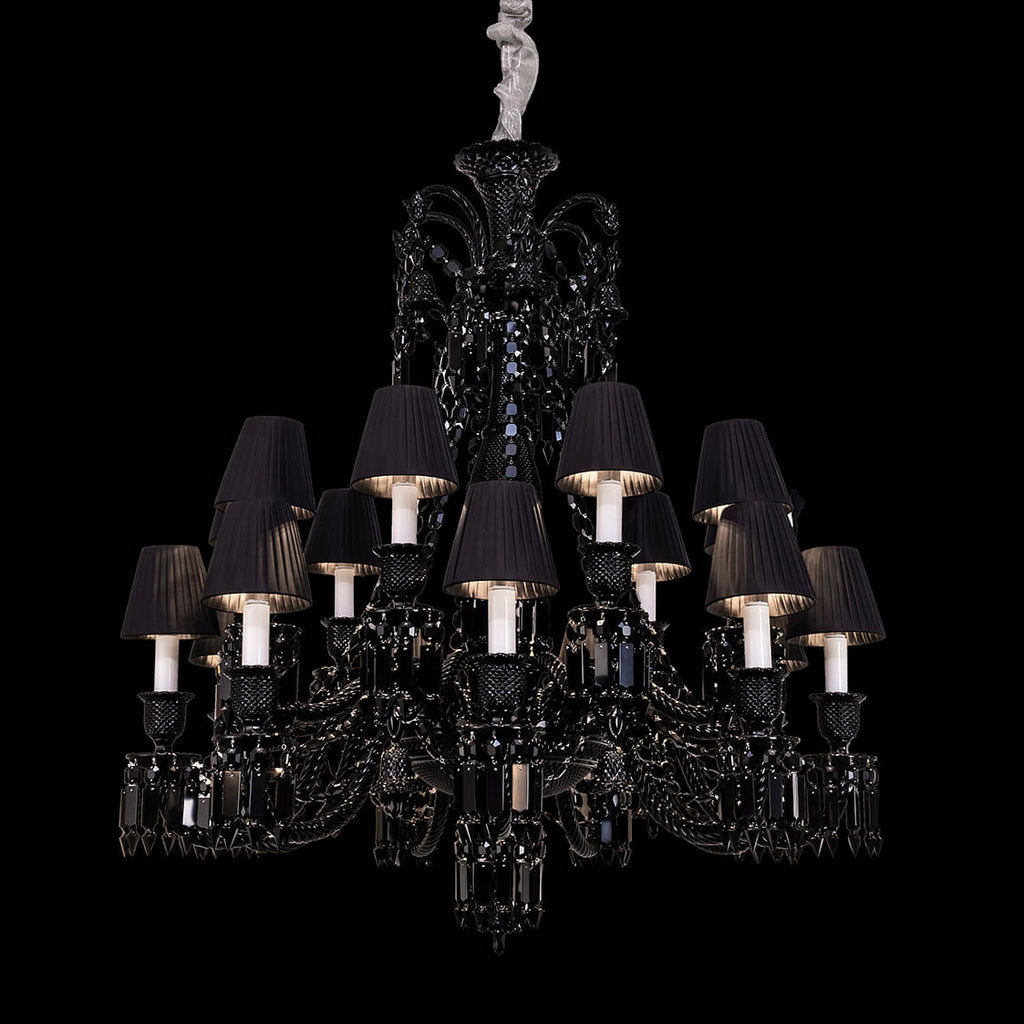 18 Lights Black Baccarat Chandelier
