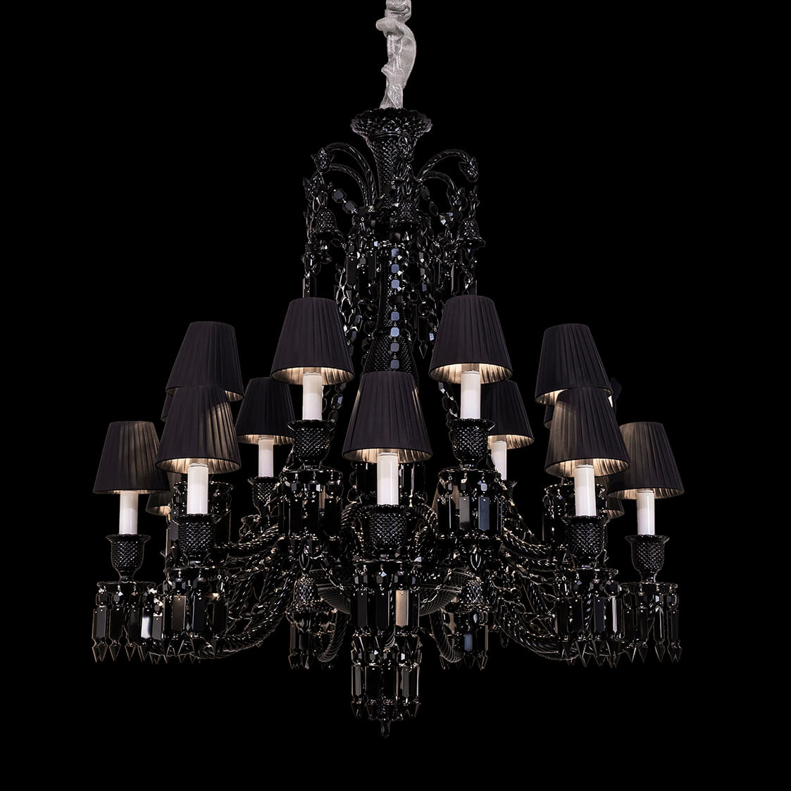 18 Lights Black Baccarat Chandelier