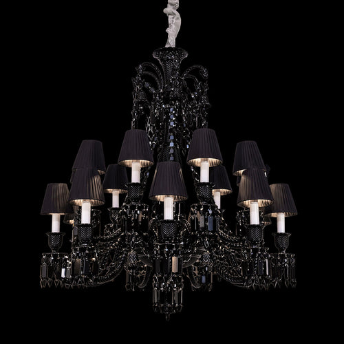 18 Lights Black Baccarat Chandelier