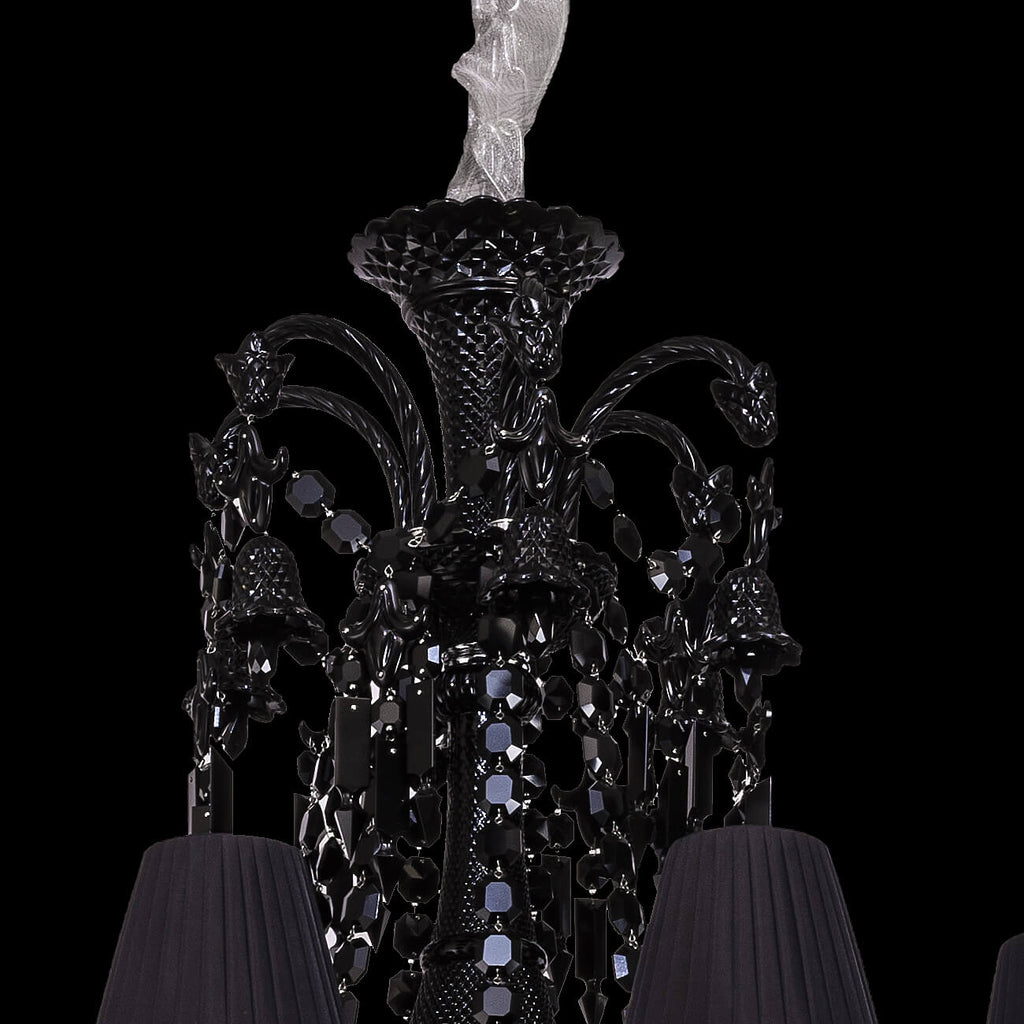 18 Lights Black Baccarat Chandelier