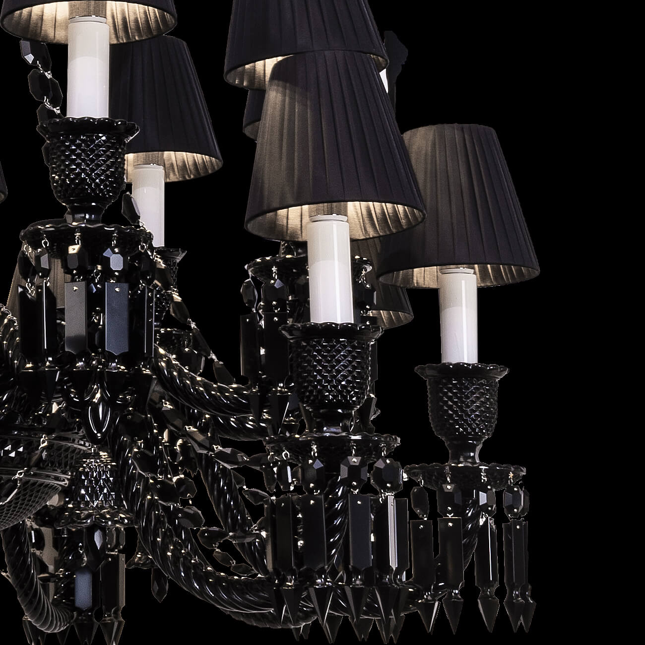 18 Lights Black Baccarat Chandelier