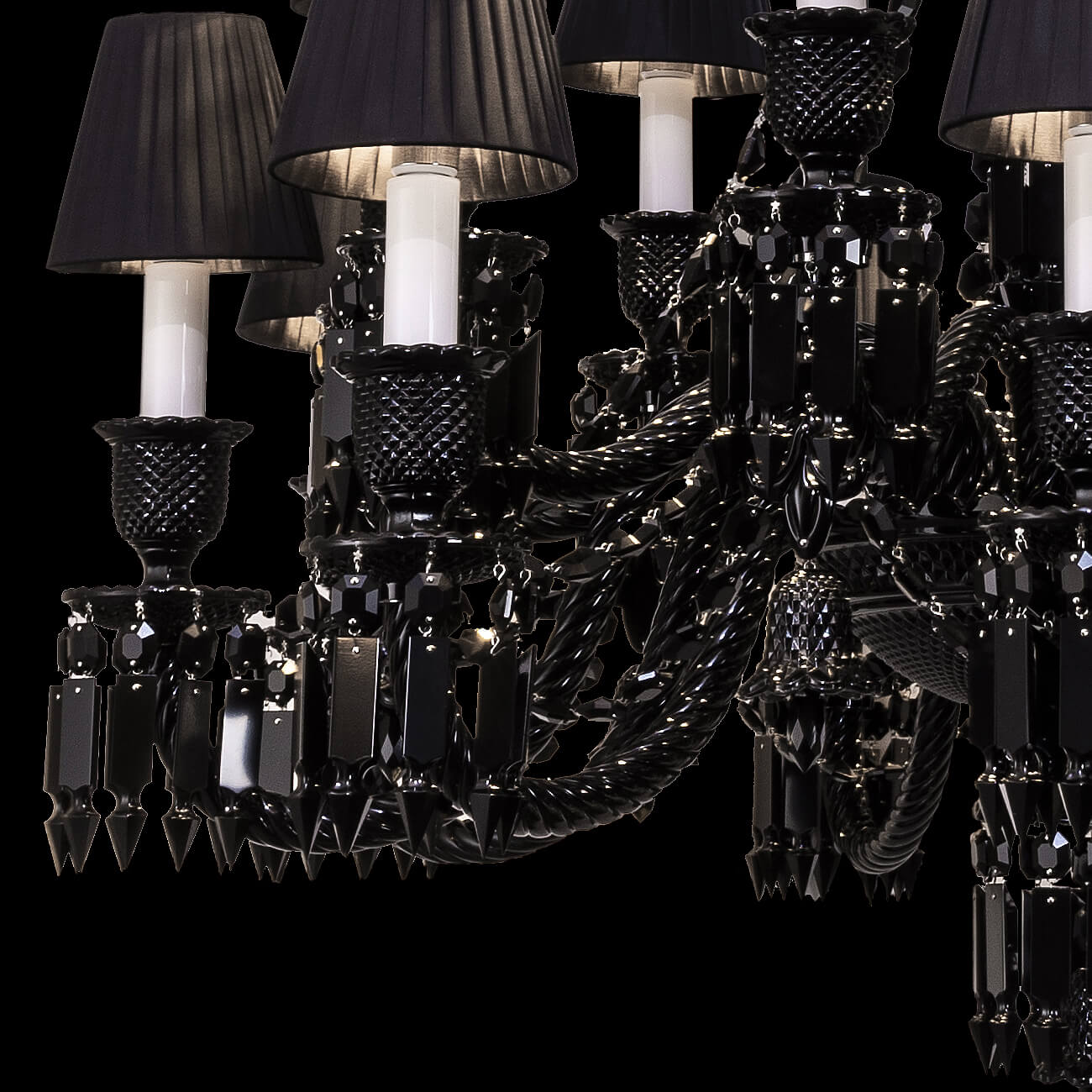 18 Lights Black Baccarat Chandelier