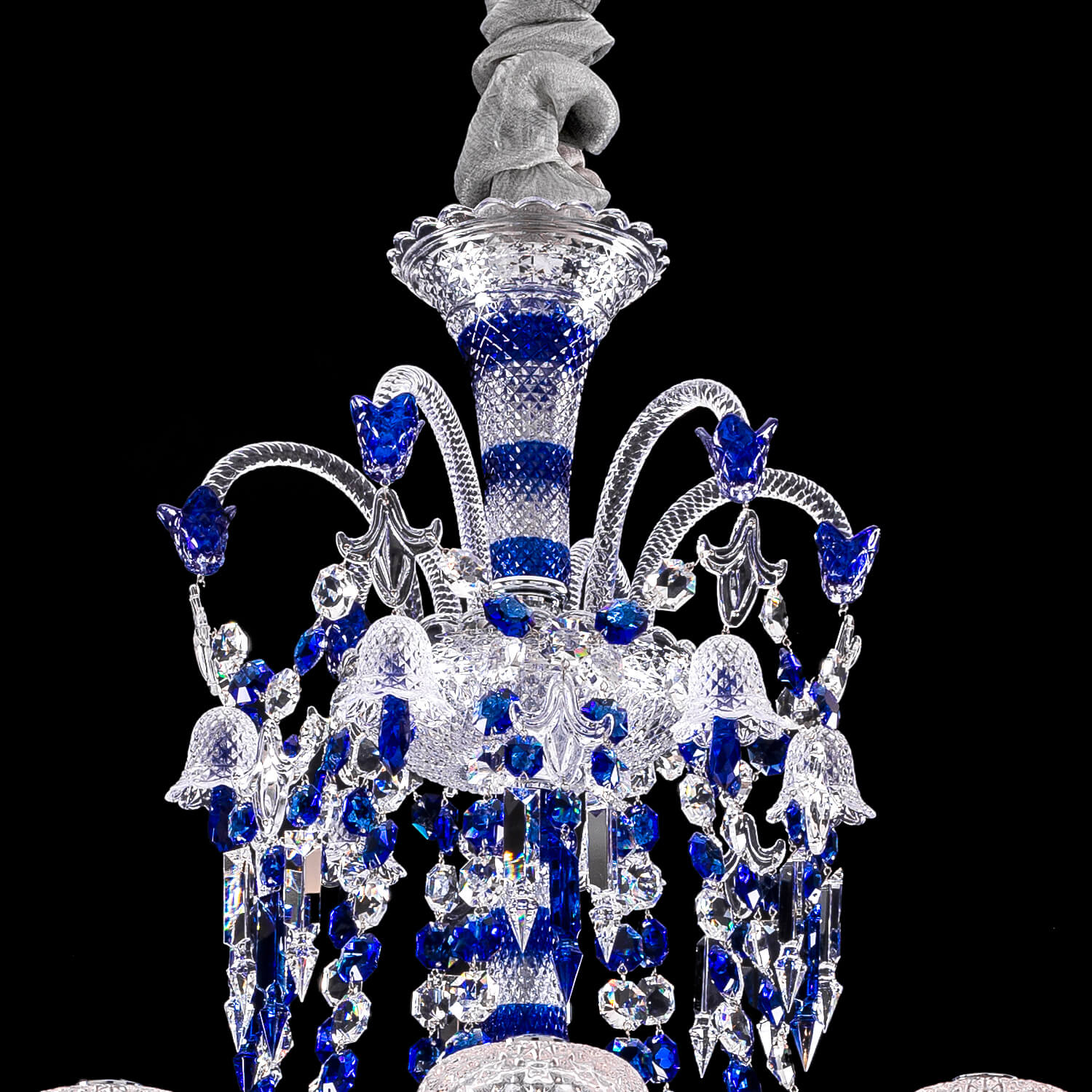Zenith Blue 24 Lights Baccarat Crystal Chandelier