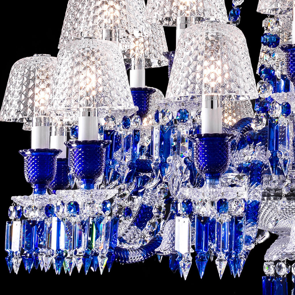 Zenith Blue 24 Lights Baccarat Crystal Chandelier