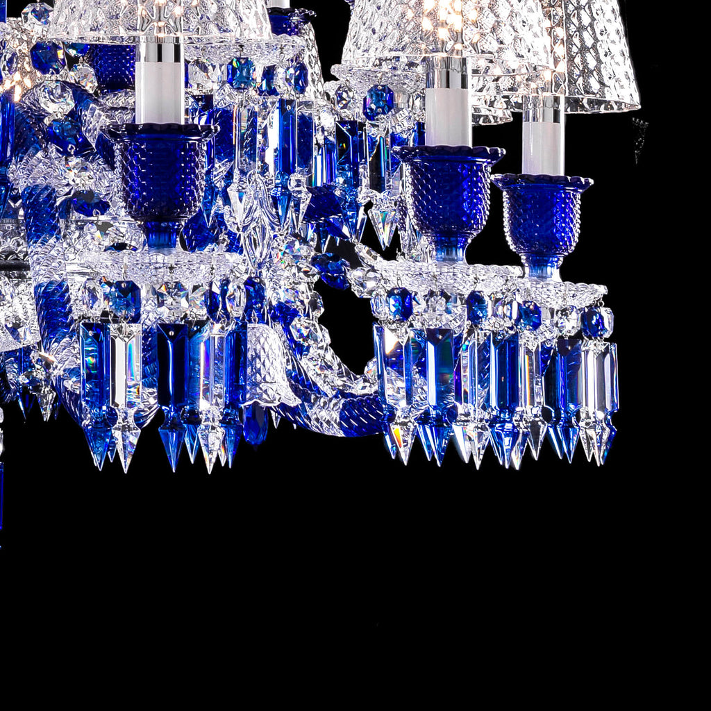 Zenith Blue 24 Lights Baccarat Crystal Chandelier