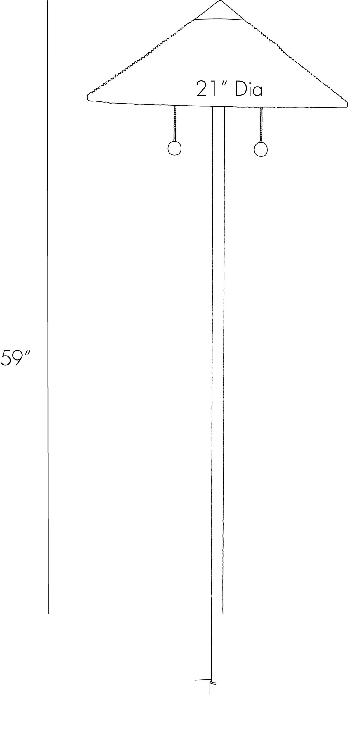 Terrace Floor Lamp DC79001 technical dimension drawing