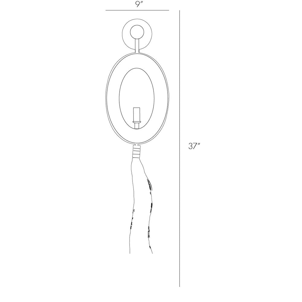Aramis Wall Sconce DD42614 technical dimension drawing
