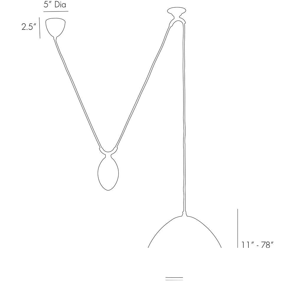 Egg Drop Pendant DD42621 technical dimension drawing