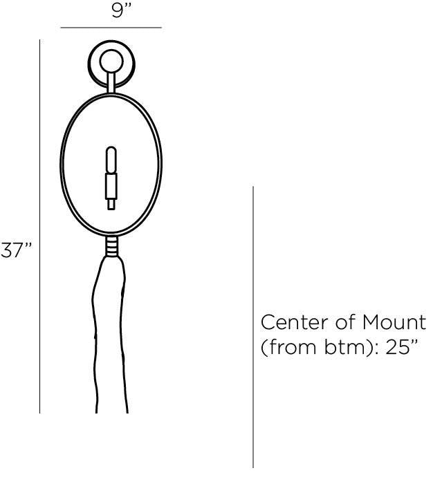 Aramis Wall Sconce DD42623 technical dimension drawing
