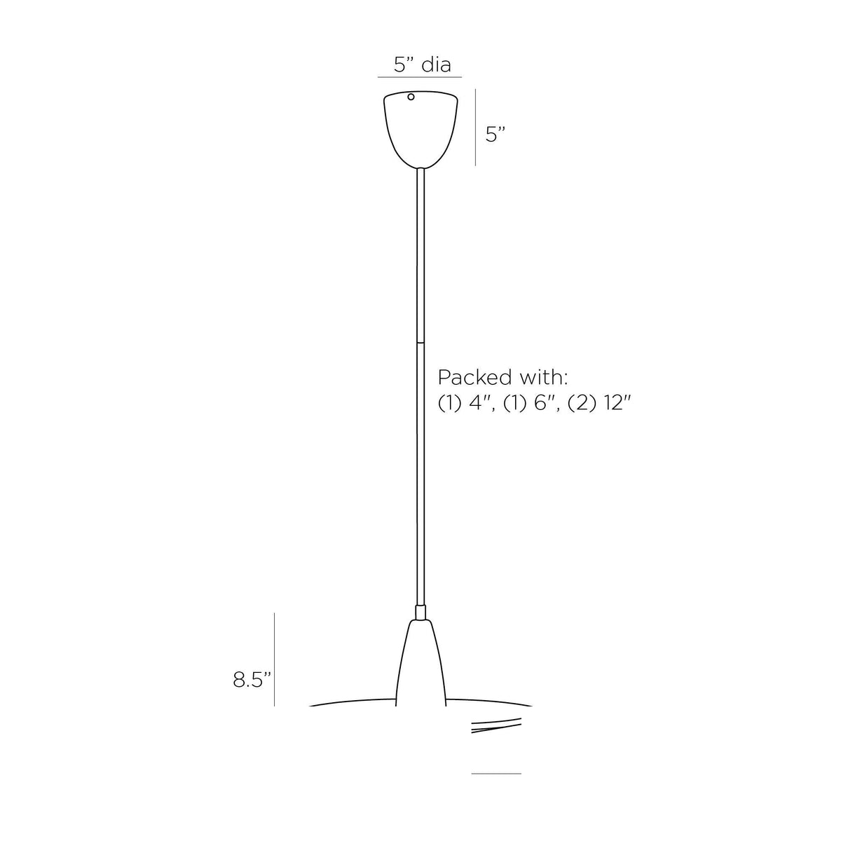 Vasili Flush Mount DFC05 technical dimension drawing