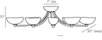 Zamora Flush Mount DFC08 technical dimension drawing
