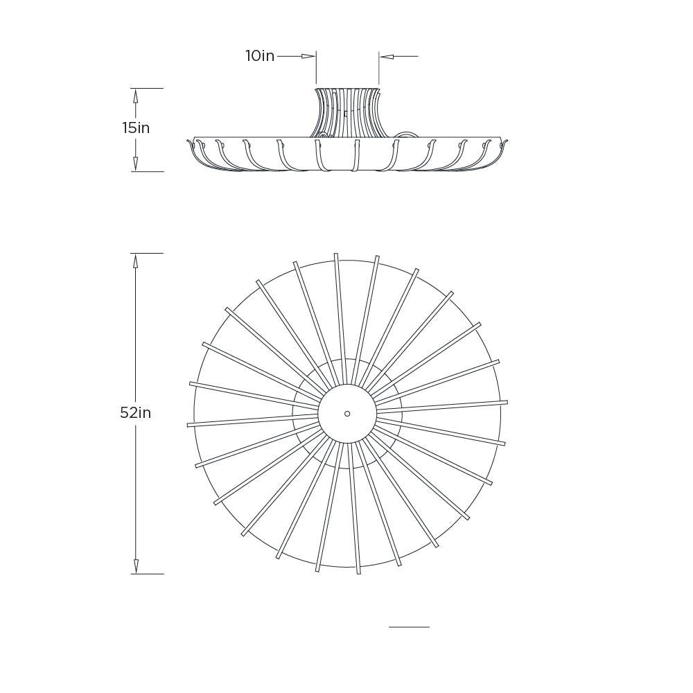 Chambers Flush Mount DFC11 technical dimension drawing