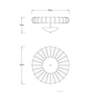 Camella Flush Mount DFC12 technical dimension drawing