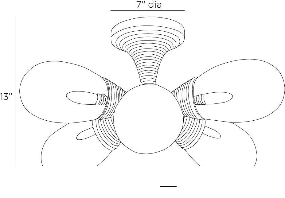 Giselle Flush Mount DFC15 technical dimension drawing