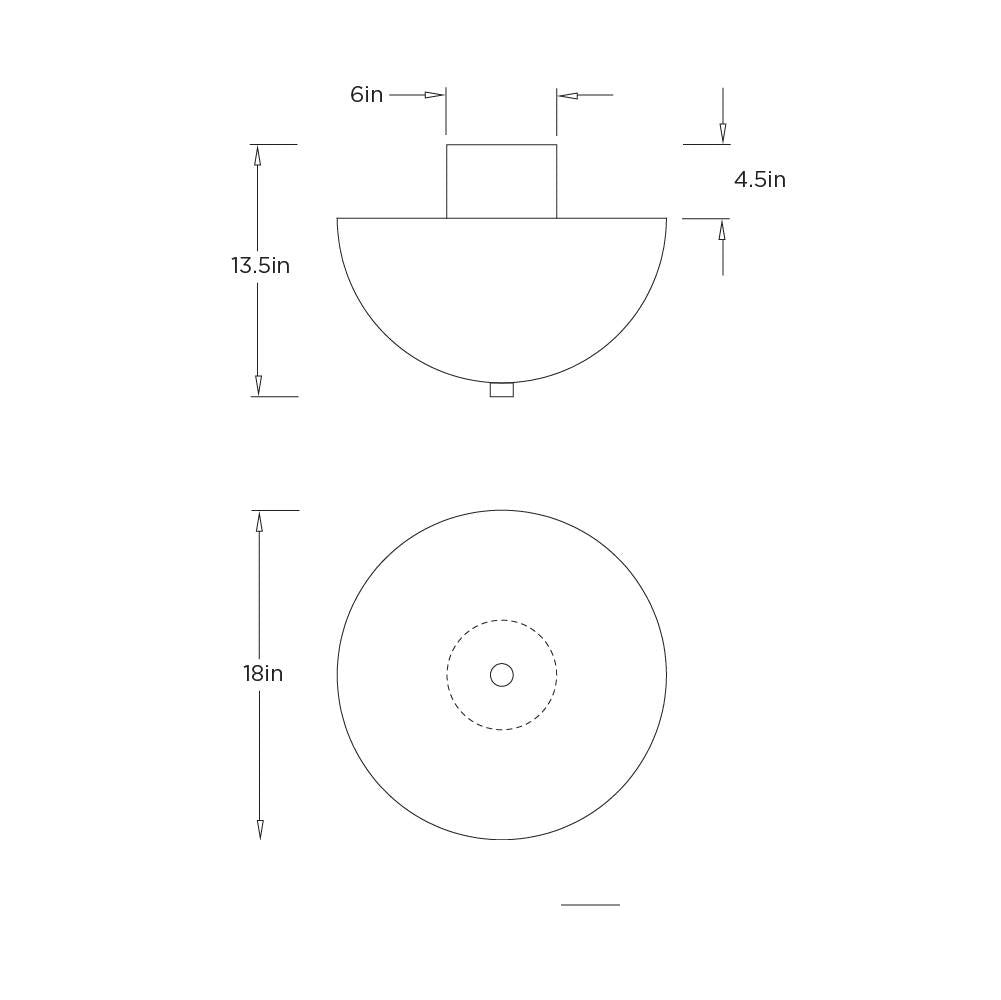 Malta Flush Mount DFC18 technical dimension drawing