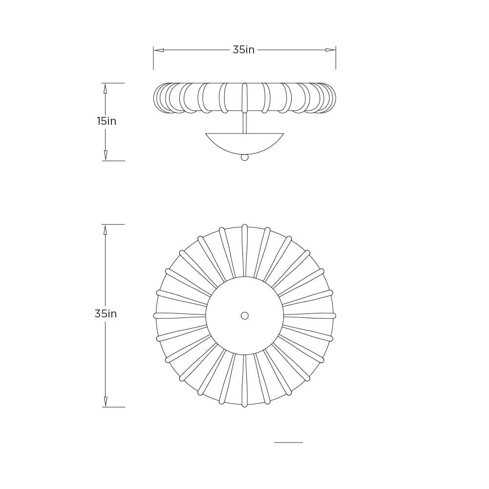 Camella Flush Mount DFC19 technical dimension drawing