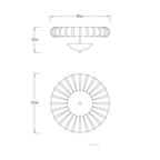 Camella Flush Mount DFC19 technical dimension drawing