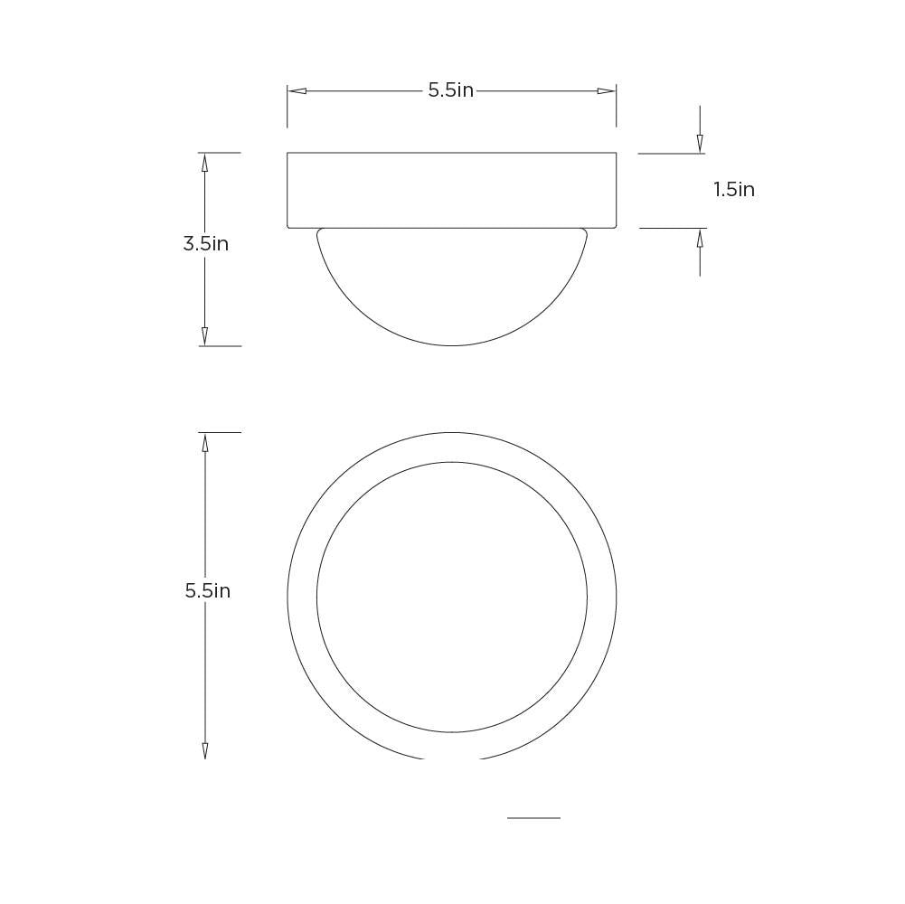 Lennon Flush Mount DFC22 technical dimension drawing
