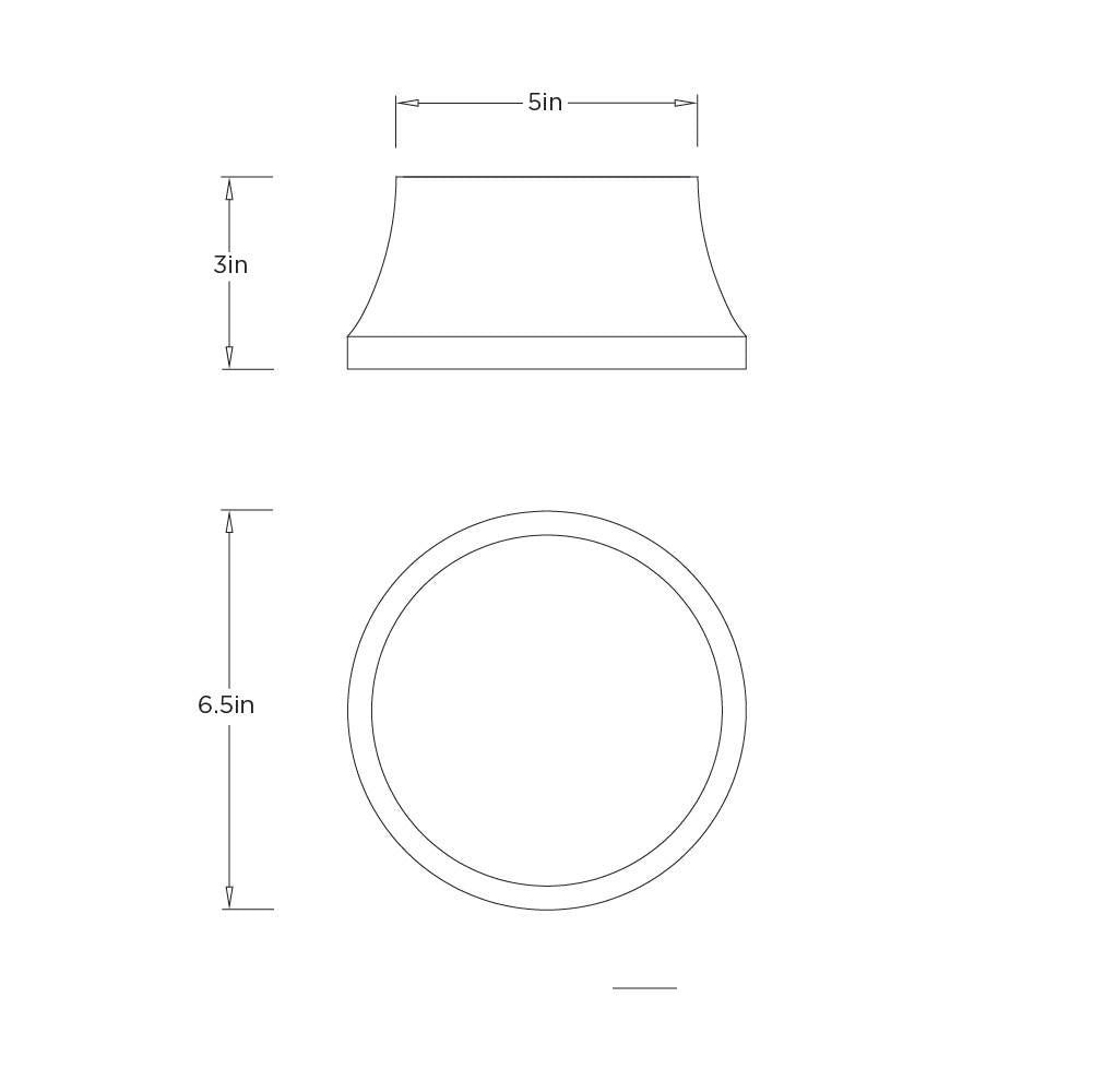 Louisa Flush Mount DFC23 technical dimension drawing