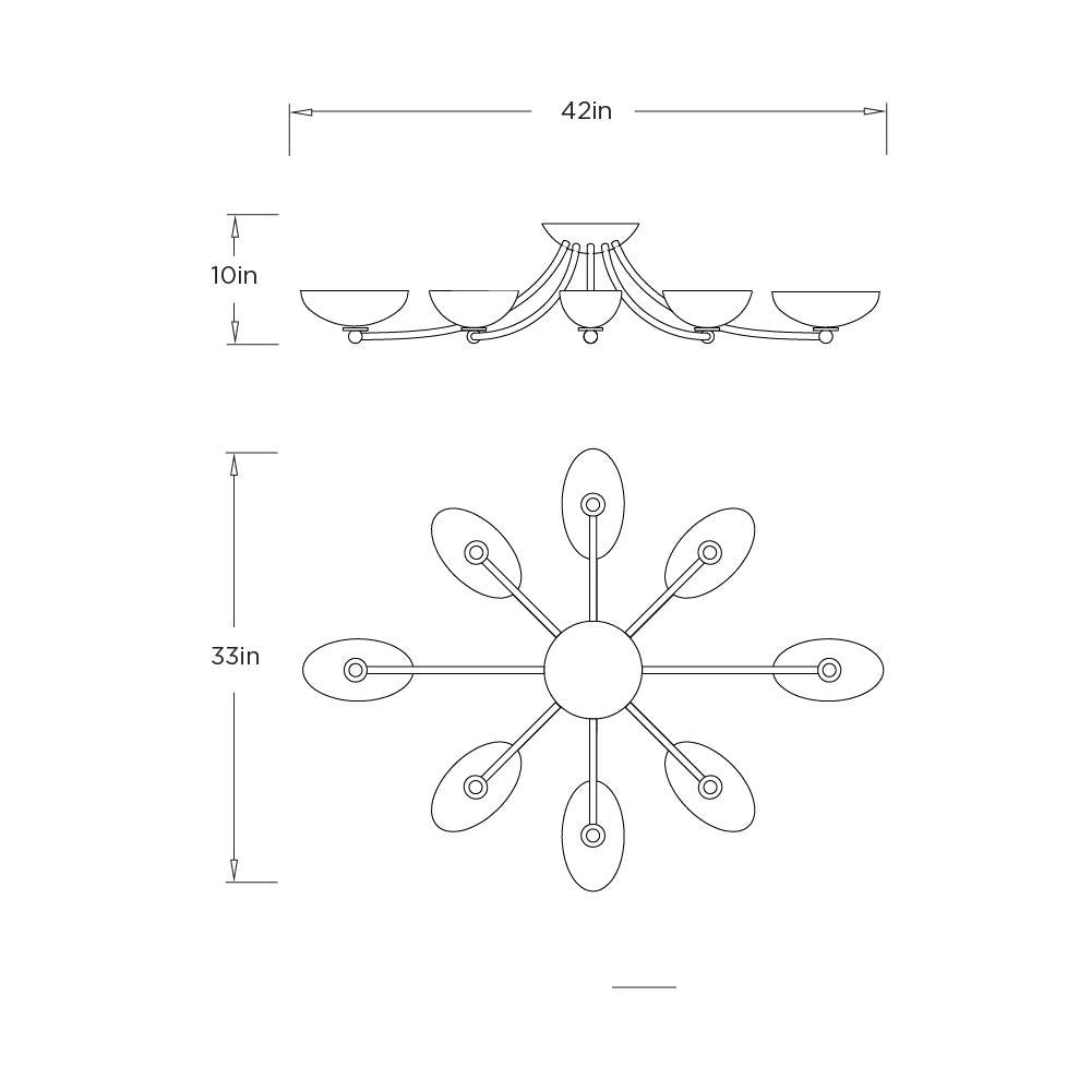 Zamora Flush Mount DFC29 technical dimension drawing
