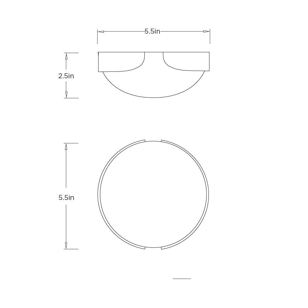 Elara Mini Flush Mount DFC31 technical dimension drawing