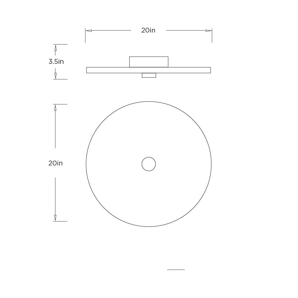 Moers Large Flush Mount DFC32 technical dimension drawing