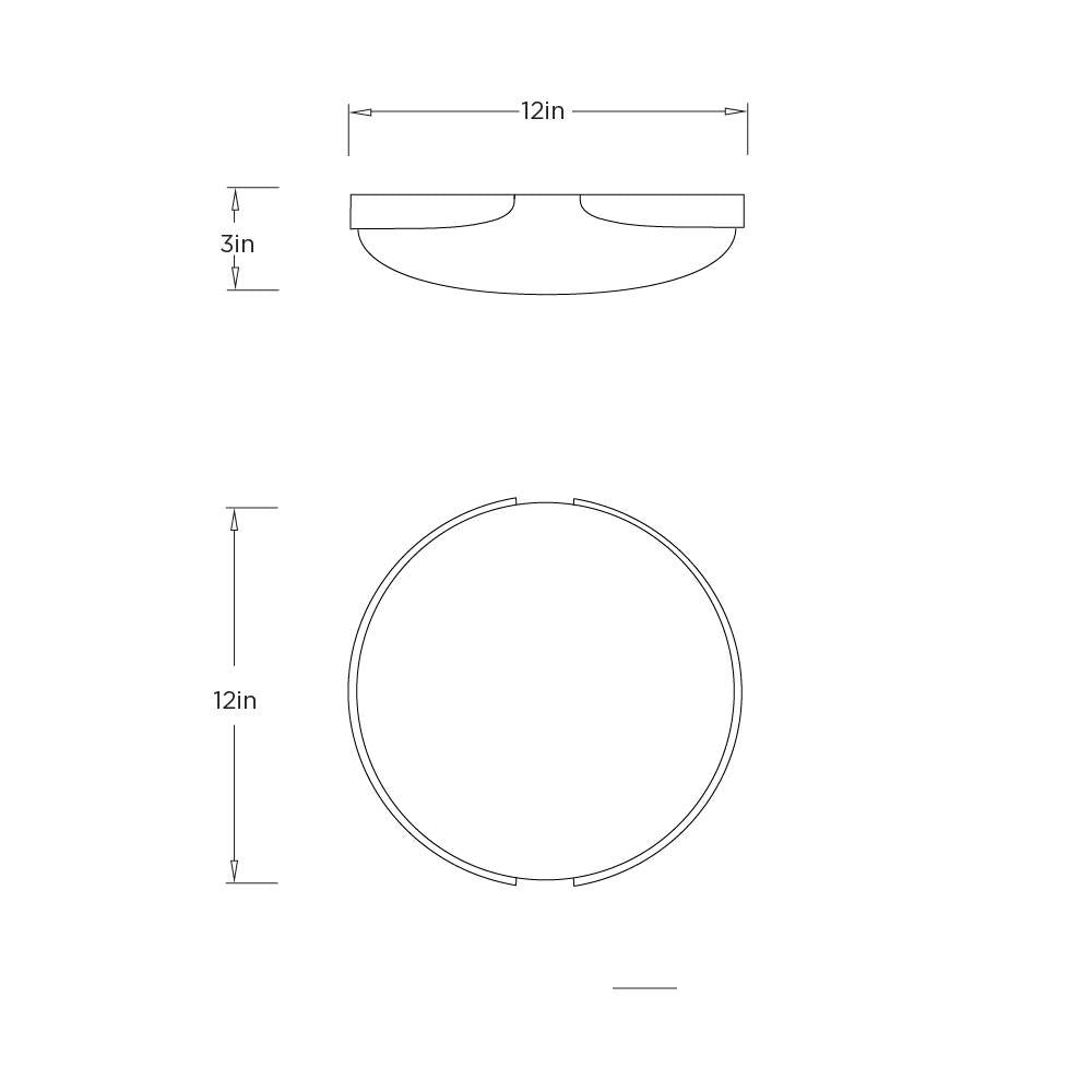 Elara Flush Mount DFC34 technical dimension drawing