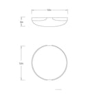 Elara Flush Mount DFC34 technical dimension drawing