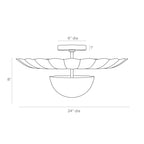 Teresa Flush Mount DFI01 technical dimension drawing
