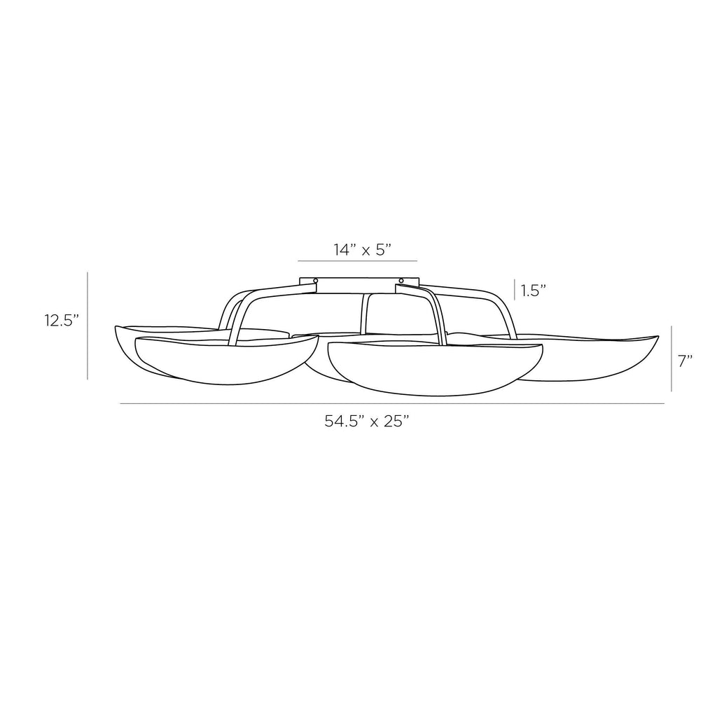 Theo Flush Mount DFI02 technical dimension drawing