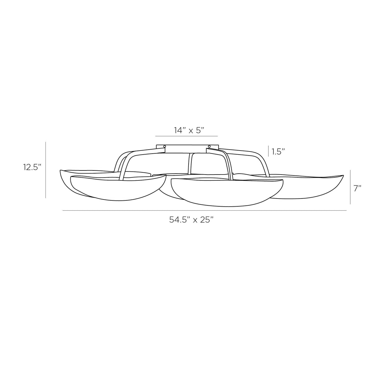 Theo Flush Mount DFI02 technical dimension drawing