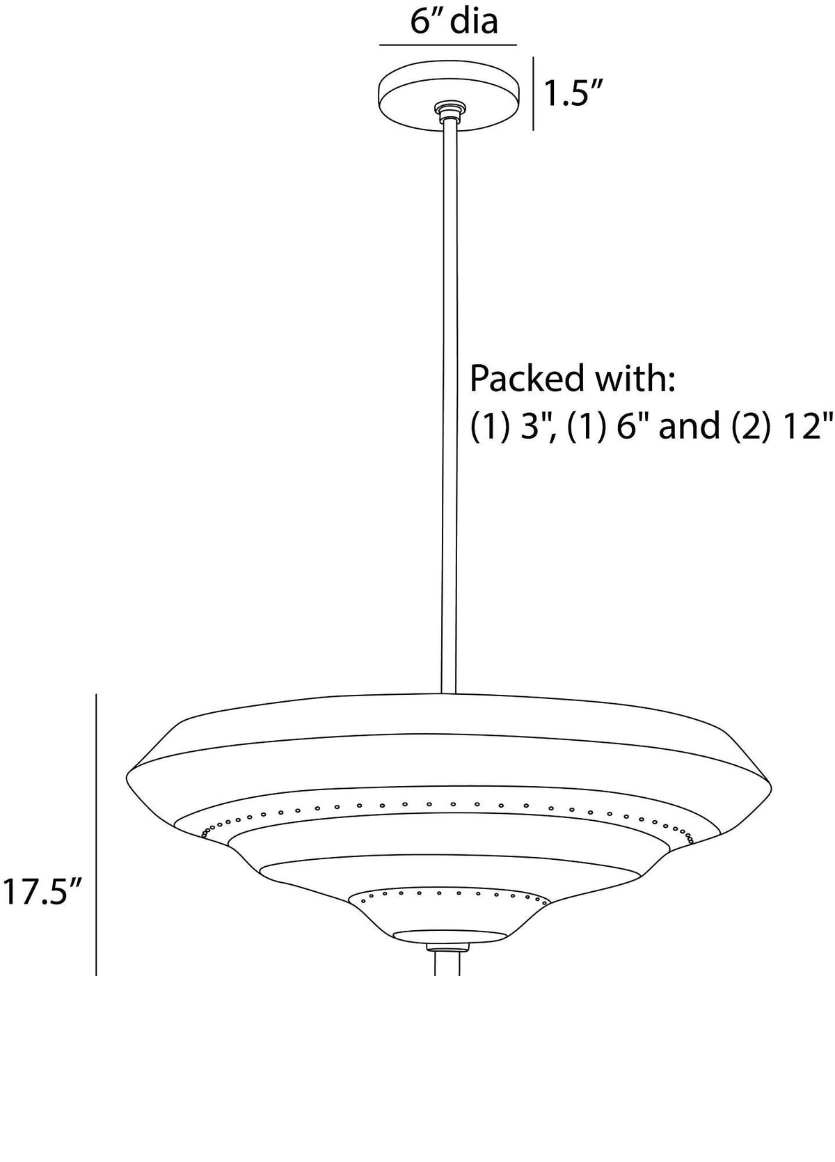 Istanbul Semi-Flush DFI09 technical dimension drawing