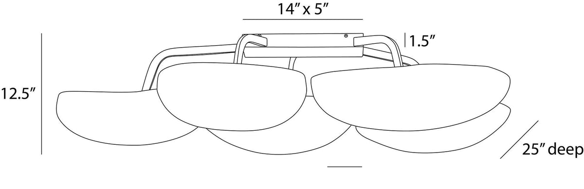 Theo Flush Mount DFI10 technical dimension drawing