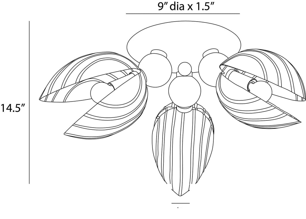 Inessa Flush Mount DFI11 technical dimension drawing