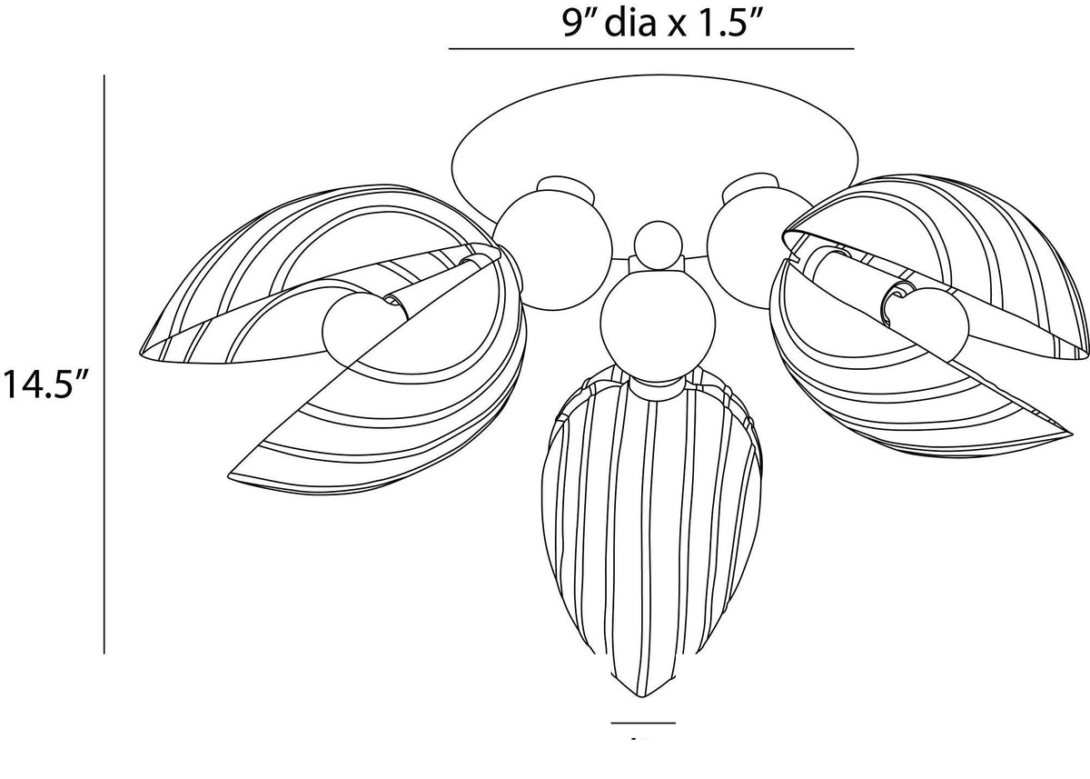 Inessa Flush Mount DFI11 technical dimension drawing