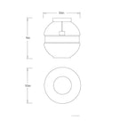 Garrison Small Flush Mount DFI12 technical dimension drawing