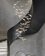 Moonlight Whispers Crystal Spiral Chandelier