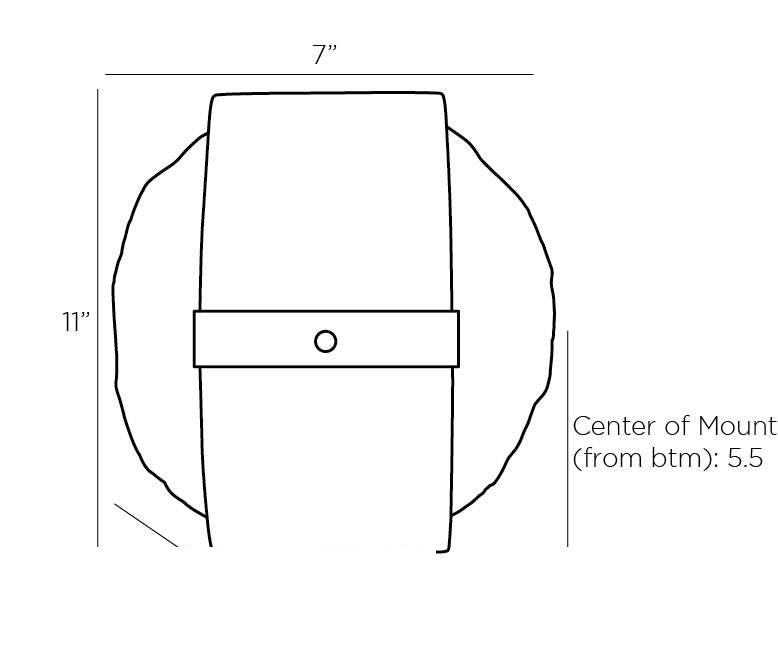 Pietro Wall Sconce DJ49006 technical dimension drawing