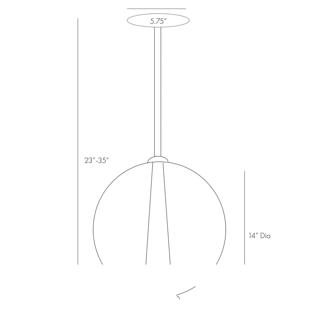 Caviar Adjustable Large Pendant DK49913 technical dimension drawing