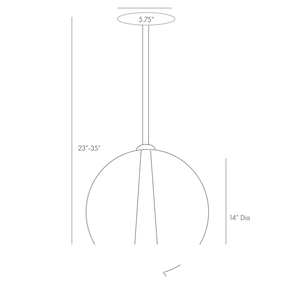 Caviar Adjustable Large Pendant DK49913 technical dimension drawing
